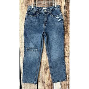 Good American 10/30 Good 90s Duster High Rise Straight Leg Jeans Rigid Denim